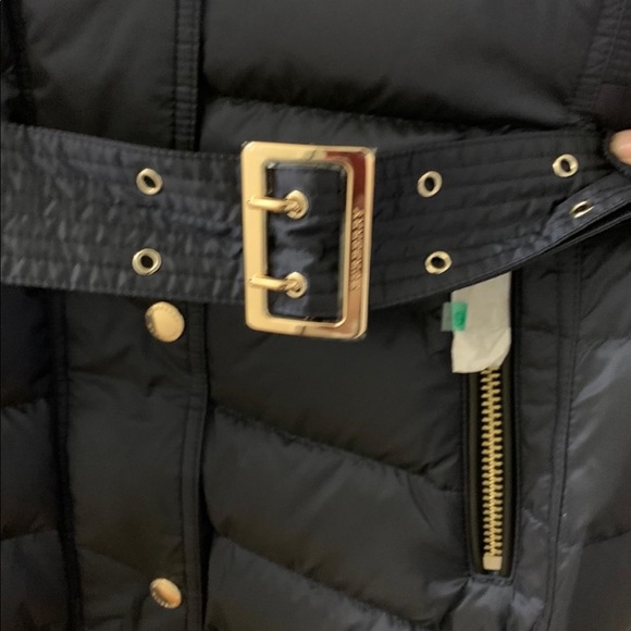 Burberry Navy Ashmoore quilted Goose Down Hoodie Coat size Large - Picture 13 of 13